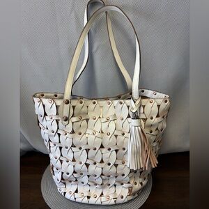 🤍🤎Incredibly Rare Patricia Nash Cream and Brown Satchel🤎🤍